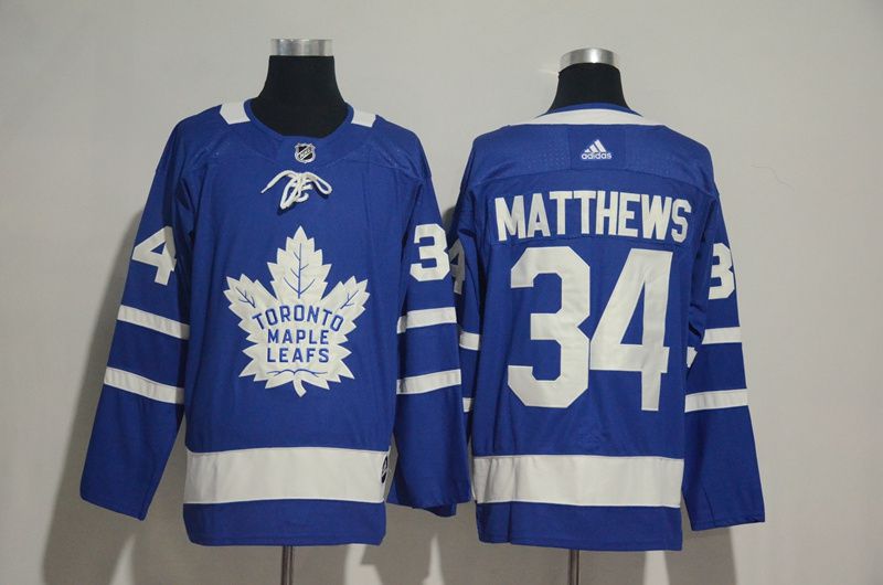 Men 2017 NHL Men Toronto Maple Leafs 34 Matthews blue Adidas Jerseys